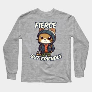 A cute kitty wearing street fashion Long Sleeve T-Shirt